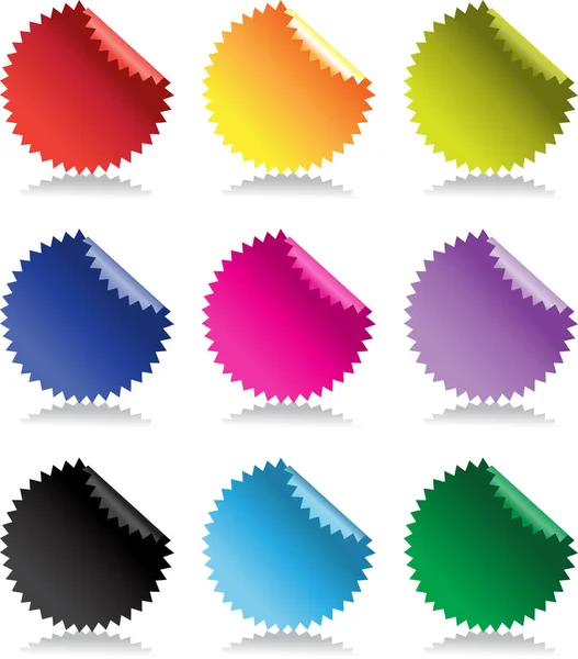 Färg ljusa glänsande klistermärken — Stock vektor
