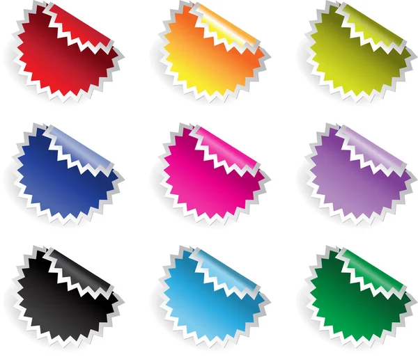 Färg glänsande klistermärken — Stock vektor