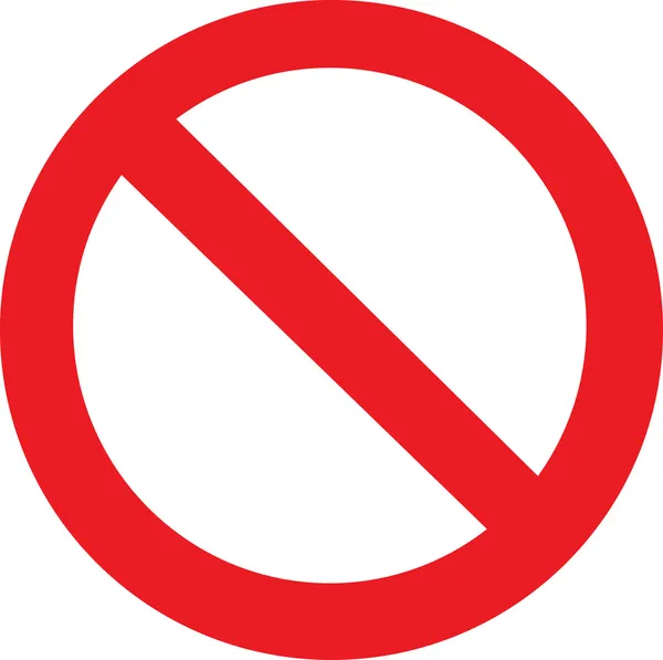 Niet toegestaan teken — Stockvector