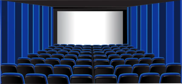 Quarto azul mostrando; cinema — Vetor de Stock
