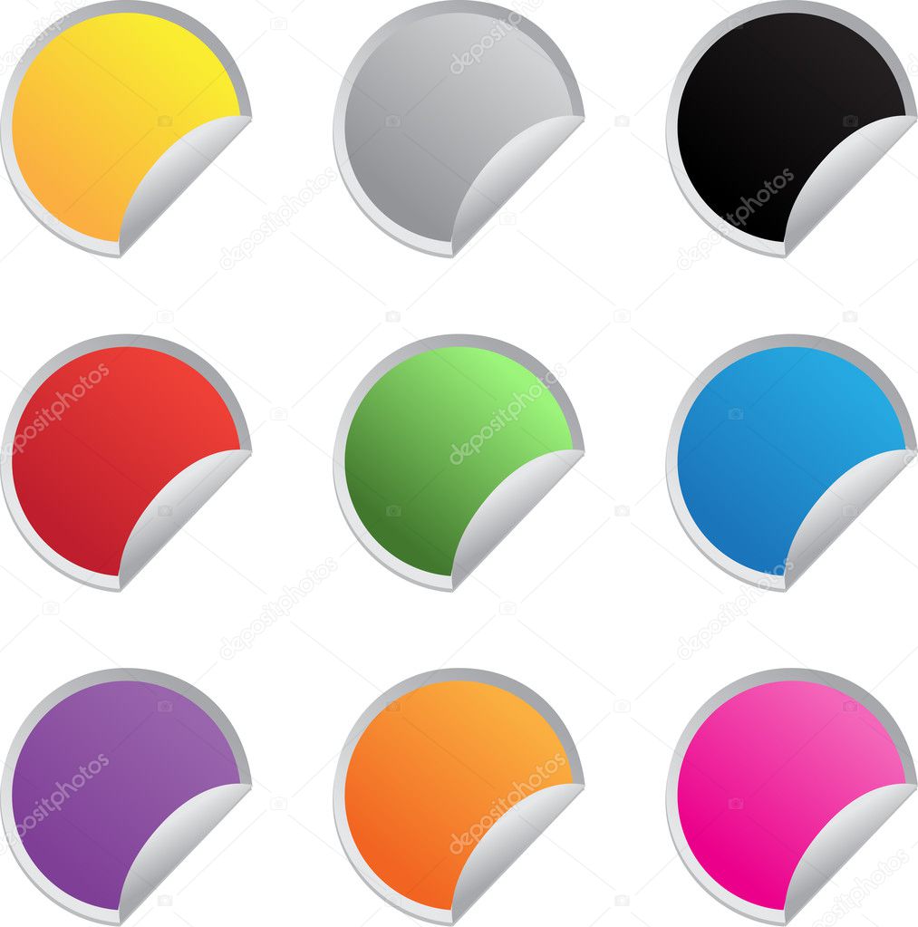 Color vector glossy stickers