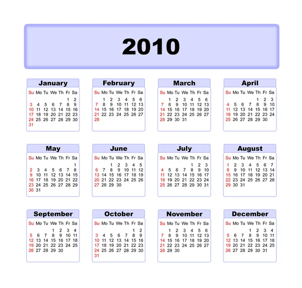 Календар 2010 — стокове фото