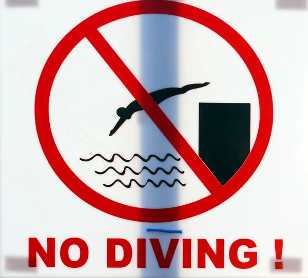 Varování povzdech "ne potápění" — Stock fotografie