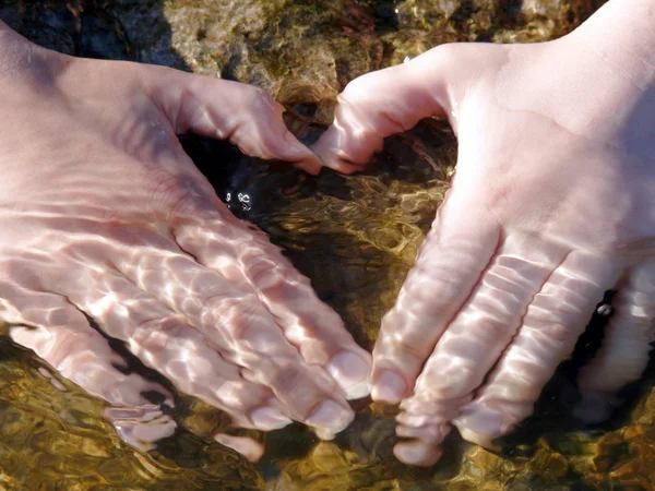 stock image Two hands - symbol of heart