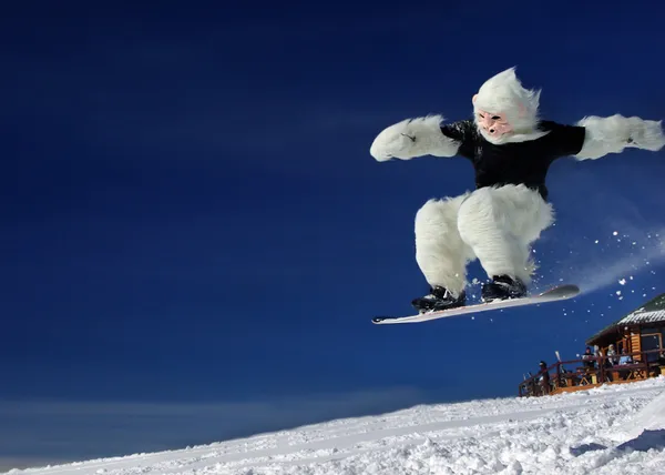 Snowboarder bigfoot — Stock Photo, Image