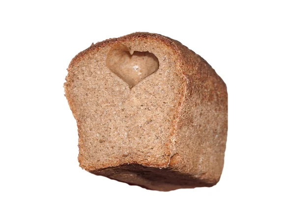Brood met een hart binnen — Stockfoto