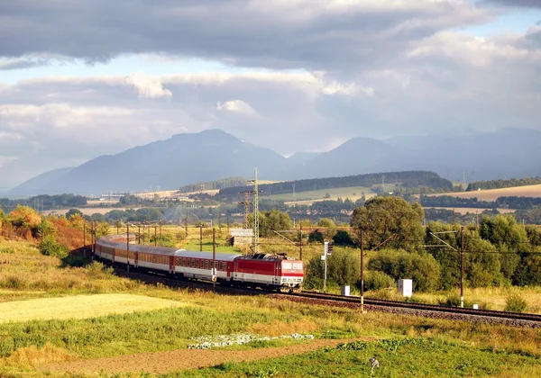 stock image Fast train & Mountains