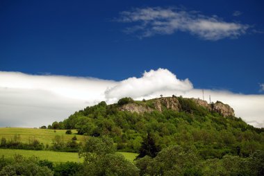 Hill and clouds clipart