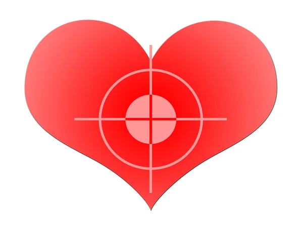 Aim To Red Heart — Stock Photo, Image