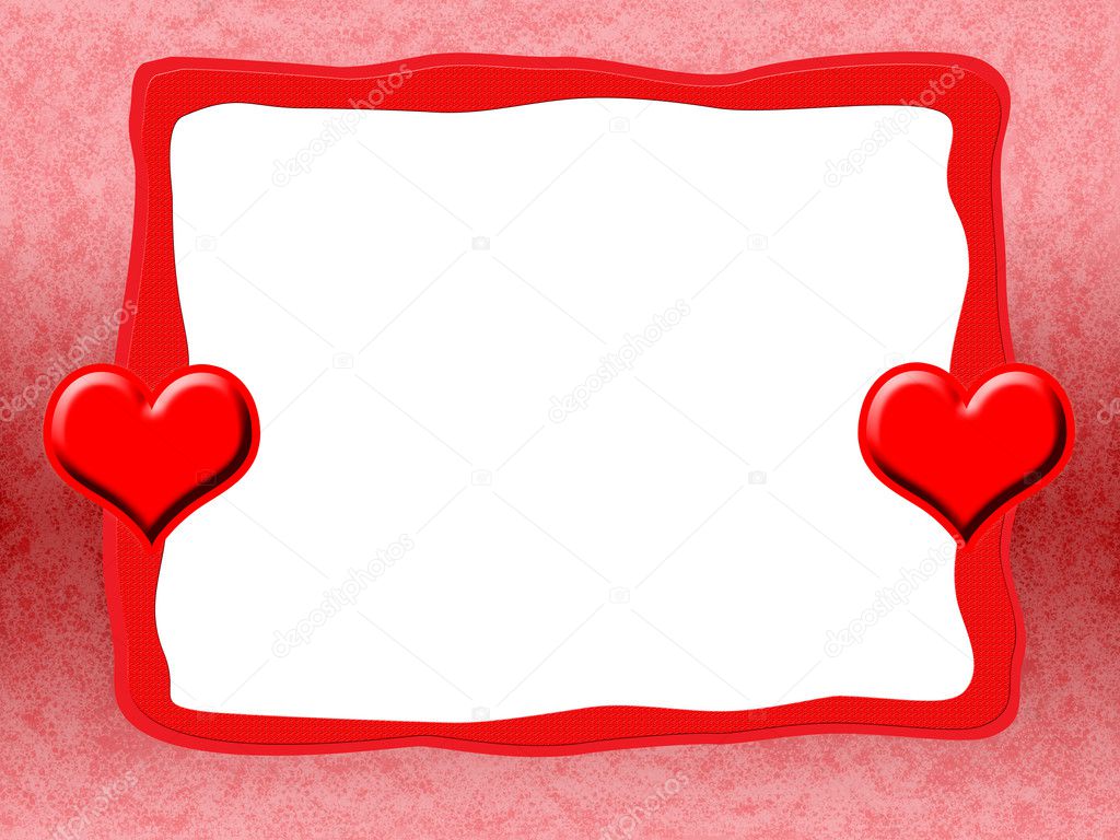 Frame with Red Hearts