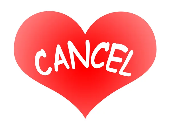 Coração diz Cancelar — Fotografia de Stock