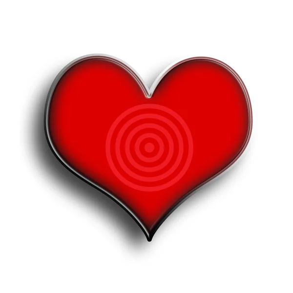 Alvo Coração Vermelho — Fotografia de Stock