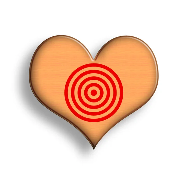 Target Wooden Heart — Stock Photo, Image