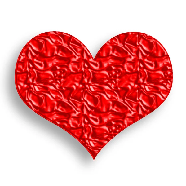 Coração vermelho enrugado — Fotografia de Stock