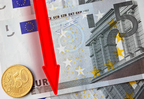 Euro valt — Stockfoto