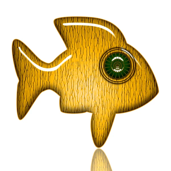 Goldener Fisch mit grünen Augen — Stockfoto