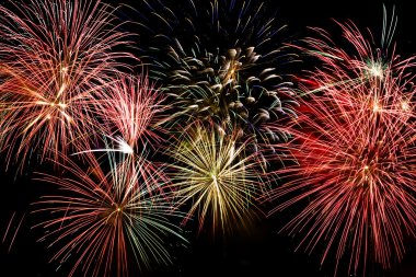 Colorful firework show clipart