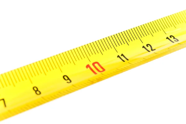 Metal ruler on the white backgroung. — Stock Photo, Image