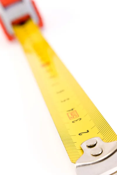 Metal ruler on the white backgroung. — Stock Photo, Image
