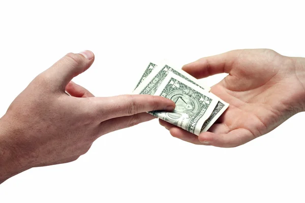 Ręce i pieniądze — Zdjęcie stockowe