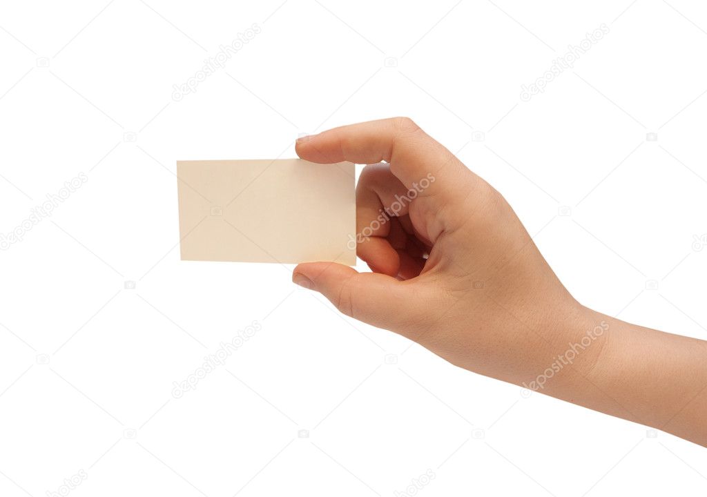 Hand and a card