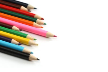 Assortment of coloured pencils clipart