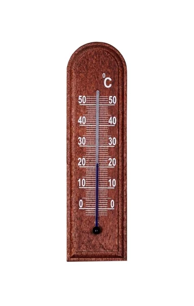Дерев'яні термометр — стокове фото
