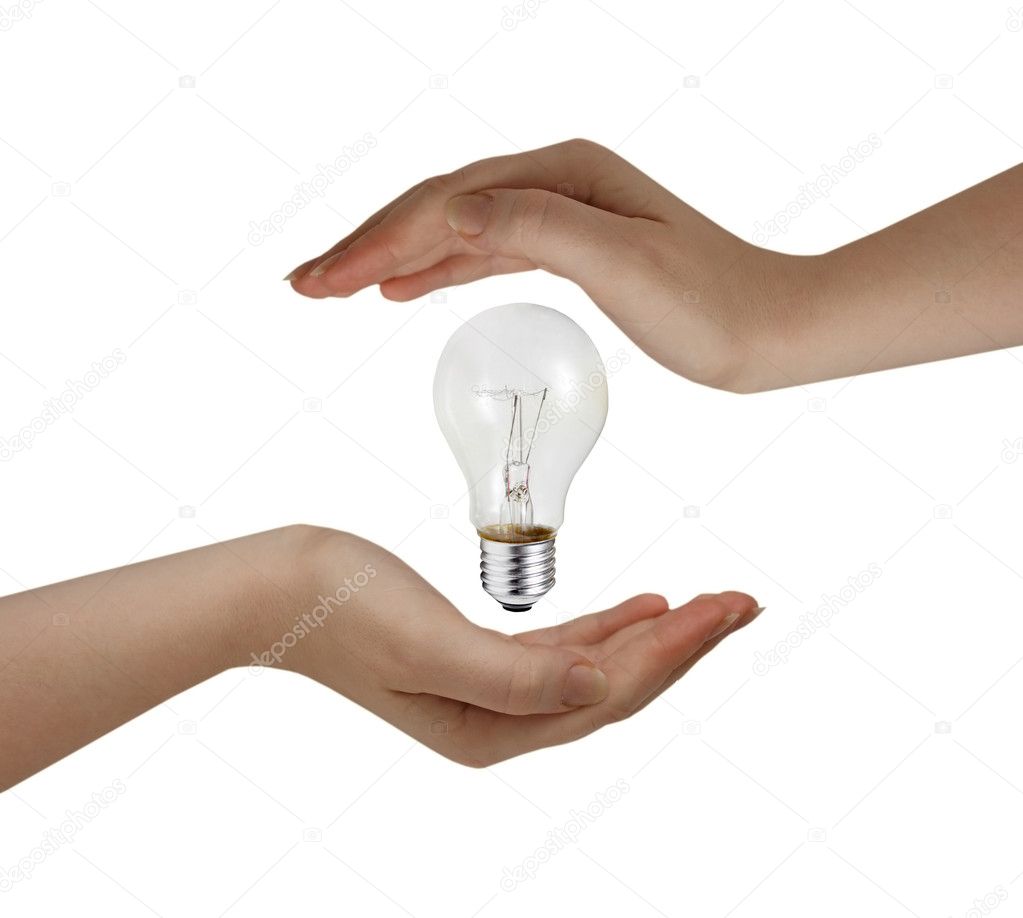 Lamp on hands