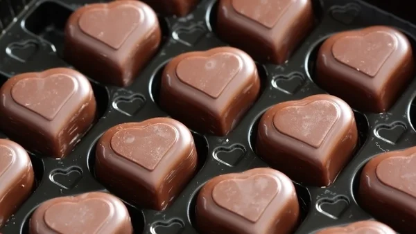Chocolate in box close-up — Stock Photo, Image