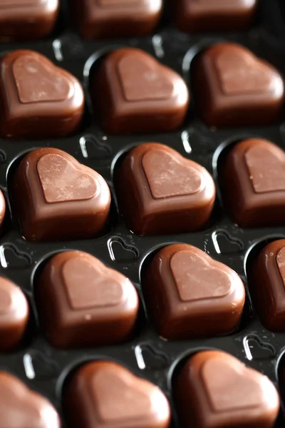 Chocolate in box close-up — Stock Photo, Image