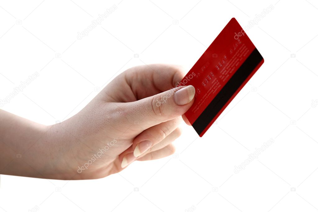 Hand holding credit card