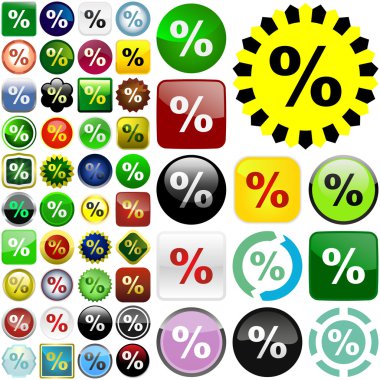 Percent button clipart