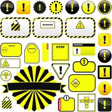 Warning set clipart