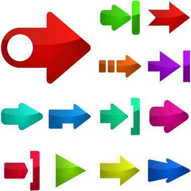 Set of arrows. Vector illustration. clipart