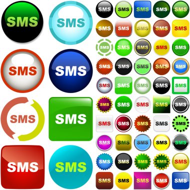 Sms buttons. clipart