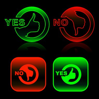 Yes and No icon. clipart