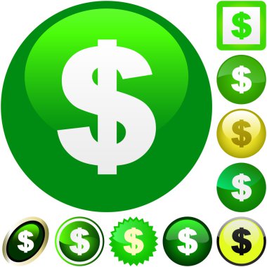 Dollar icon set. clipart