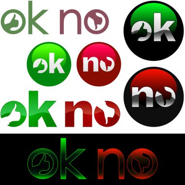 OK and NO icon. clipart