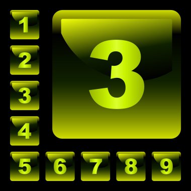 Number icons. clipart