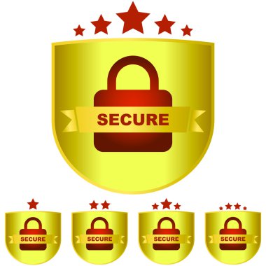 Secure labels with padlock clipart