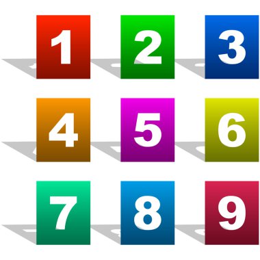 Number icons. Vector set. clipart