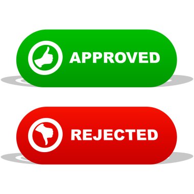 Approved and rejected icons. clipart