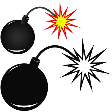 Vector bomb before explosion. clipart