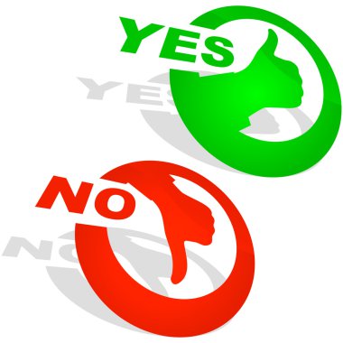 Yes and No icon. Vector beautiful icon set. clipart