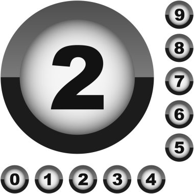 Number set button. Vector collection. clipart