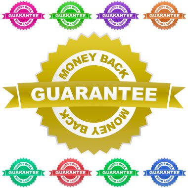 GUARANTEE. Vector collection of sale labels clipart