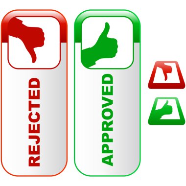 Approved and rejected icons for web. clipart