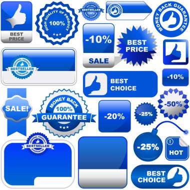 Vector guarantee label. Vector set. clipart