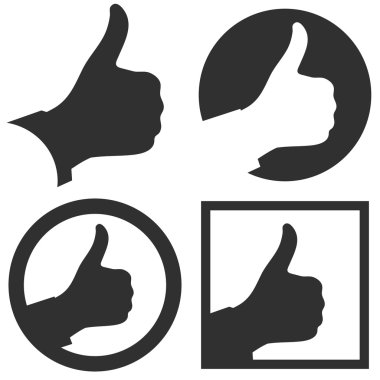 Thumbs up. Set of design elements. clipart