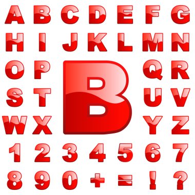 Alphabet. Red collection. clipart